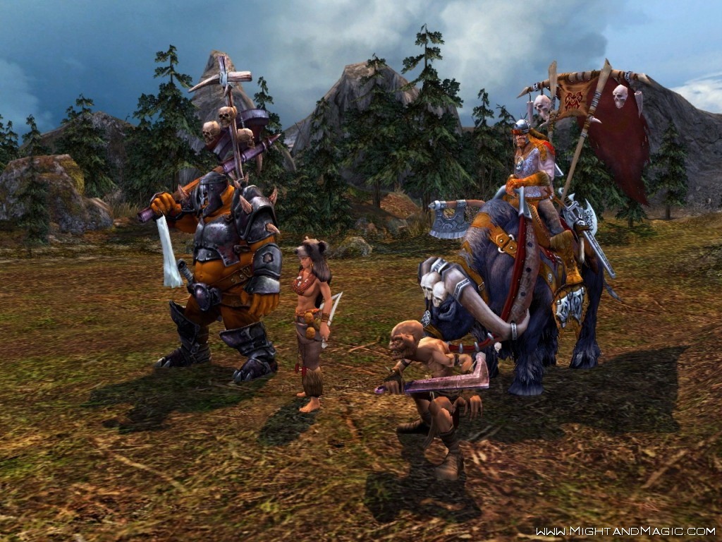 Орки из 2-ого аддона к Heroes of Might and Magic V: Повелители Орды на поле боя.