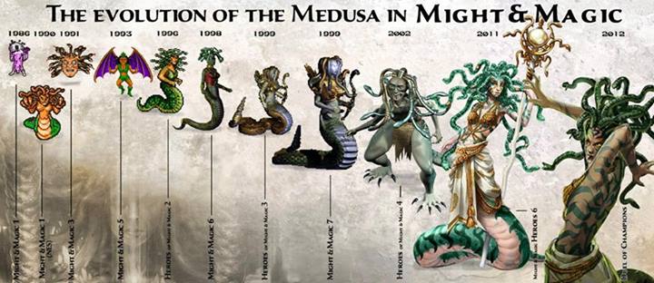 Эволюция Медуз в Might and Magic